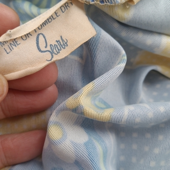 Women's Vintage Blouse Daisies Tulips Daisy 60s 70s Size Small Hippie Seventies - Picture 11 of 11